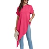 image:imageLYANER Womens Elegant Casual Mock Neck Short Sleeve Irregular Hem Loose Blouse Tops Dressy Work Shirt TopRose
