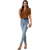 image:imageLYANER Womens Lace Tops Button Up Sexy Short Sleeve Shirt Dressy Casual Sheer Top Collared BlouseCaramel