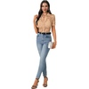 image:imageLYANER Womens Lace Tops Button Up Sexy Short Sleeve Shirt Dressy Casual Sheer Top Collared BlouseKhaki