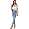 image:imageLYANER Womens Lace Tops Button Up Sexy Short Sleeve Shirt Dressy Casual Sheer Top Collared BlouseSolid White