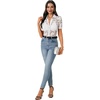 image:imageLYANER Womens Lace Tops Button Up Sexy Short Sleeve Shirt Dressy Casual Sheer Top Collared BlouseWhite