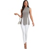 image:imageLYANER Womens Mock Neck Tank Top Sleeveless Split Hem Slim Fit Longline Shirt TopsLight Gray