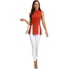 image:imageLYANER Womens Mock Neck Tank Top Sleeveless Split Hem Slim Fit Longline Shirt TopsSolid Red
