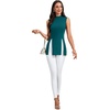 image:imageLYANER Womens Mock Neck Tank Top Sleeveless Split Hem Slim Fit Longline Shirt TopsTeal Blue