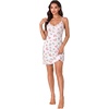 image:imageLYANER Womens Nightgown Sexy Lace Sleepwear V Neck Full Slip Chemise Lingerie Night Gowns Babydoll SleepshirtFloral White