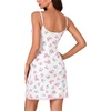 image:imageLYANER Womens Nightgown Sexy Lace Sleepwear V Neck Full Slip Chemise Lingerie Night Gowns Babydoll SleepshirtFloral White
