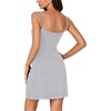 image:imageLYANER Womens Nightgown Sexy Lace Sleepwear V Neck Full Slip Chemise Lingerie Night Gowns Babydoll SleepshirtGrey