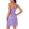 image:imageLYANER Womens Nightgown Sexy Lace Sleepwear V Neck Full Slip Chemise Lingerie Night Gowns Babydoll SleepshirtHeart Print Purple