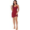 image:imageLYANER Womens Nightgown Sexy Lace Sleepwear V Neck Full Slip Chemise Lingerie Night Gowns Babydoll SleepshirtWine Red