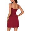 image:imageLYANER Womens Nightgown Sexy Lace Sleepwear V Neck Full Slip Chemise Lingerie Night Gowns Babydoll SleepshirtWine Red