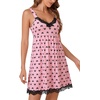 image:imageLYANER Womens Nightgown Sexy Sleeveless Babydoll Lingerie V Neck Lace Chemise Sleepwear NightdressBlack Butterfly