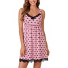 image:imageLYANER Womens Nightgown Sexy Sleeveless Babydoll Lingerie V Neck Lace Chemise Sleepwear NightdressBlack Butterfly