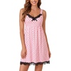 image:imageLYANER Womens Nightgown Sexy Sleeveless Babydoll Lingerie V Neck Lace Chemise Sleepwear NightdressBlack Heart Shape