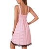 image:imageLYANER Womens Nightgown Sexy Sleeveless Babydoll Lingerie V Neck Lace Chemise Sleepwear NightdressBlack Heart Shape