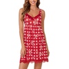 image:imageLYANER Womens Nightgown Sexy Sleeveless Babydoll Lingerie V Neck Lace Chemise Sleepwear NightdressCheckered Bow