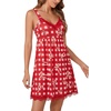 image:imageLYANER Womens Nightgown Sexy Sleeveless Babydoll Lingerie V Neck Lace Chemise Sleepwear NightdressCheckered Bow