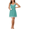 image:imageLYANER Womens Nightgown Sexy Sleeveless Babydoll Lingerie V Neck Lace Chemise Sleepwear NightdressGreen