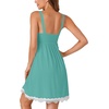 image:imageLYANER Womens Nightgown Sexy Sleeveless Babydoll Lingerie V Neck Lace Chemise Sleepwear NightdressGreen