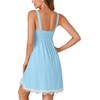 image:imageLYANER Womens Nightgown Sexy Sleeveless Babydoll Lingerie V Neck Lace Chemise Sleepwear NightdressLight Blue