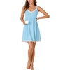 image:imageLYANER Womens Nightgown Sexy Sleeveless Babydoll Lingerie V Neck Lace Chemise Sleepwear NightdressLight Blue