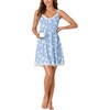 image:imageLYANER Womens Nightgown Sexy Sleeveless Babydoll Lingerie V Neck Lace Chemise Sleepwear NightdressLight Bluewhite Print
