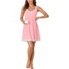 image:imageLYANER Womens Nightgown Sexy Sleeveless Babydoll Lingerie V Neck Lace Chemise Sleepwear NightdressLight Pink