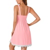 image:imageLYANER Womens Nightgown Sexy Sleeveless Babydoll Lingerie V Neck Lace Chemise Sleepwear NightdressLight Pink