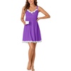 image:imageLYANER Womens Nightgown Sexy Sleeveless Babydoll Lingerie V Neck Lace Chemise Sleepwear NightdressLight Purple