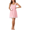 image:imageLYANER Womens Nightgown Sexy Sleeveless Babydoll Lingerie V Neck Lace Chemise Sleepwear NightdressPink
