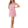 image:imageLYANER Womens Nightgown Sexy Sleeveless Babydoll Lingerie V Neck Lace Chemise Sleepwear NightdressPink Strawberry Print