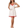 image:imageLYANER Womens Nightgown Sexy Sleeveless Babydoll Lingerie V Neck Lace Chemise Sleepwear NightdressRed Cherry Star
