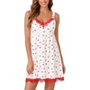 image:imageLYANER Womens Nightgown Sexy Sleeveless Babydoll Lingerie V Neck Lace Chemise Sleepwear NightdressRed Cherry Star