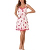 image:imageLYANER Womens Nightgown Sexy Sleeveless Babydoll Lingerie V Neck Lace Chemise Sleepwear NightdressRed Soda Bow