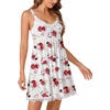 image:imageLYANER Womens Nightgown Sexy Sleeveless Babydoll Lingerie V Neck Lace Chemise Sleepwear NightdressWhitered Rose Print
