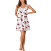 image:imageLYANER Womens Nightgown Sexy Sleeveless Babydoll Lingerie V Neck Lace Chemise Sleepwear NightdressWhitered Rose Print