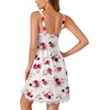 image:imageLYANER Womens Nightgown Sexy Sleeveless Babydoll Lingerie V Neck Lace Chemise Sleepwear NightdressWhitered Rose Print