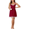 image:imageLYANER Womens Nightgown Sexy Sleeveless Babydoll Lingerie V Neck Lace Chemise Sleepwear NightdressWine Red