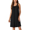image:imageLYANER Womens Nightgown Sleeveless Sleepwear Scoop Neck Full Slip Lace Chemise NightdressBlack
