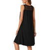 image:imageLYANER Womens Nightgown Sleeveless Sleepwear Scoop Neck Full Slip Lace Chemise NightdressBlack