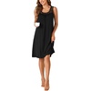 image:imageLYANER Womens Nightgown Sleeveless Sleepwear Scoop Neck Full Slip Lace Chemise NightdressBlack