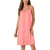 image:imageLYANER Womens Nightgown Sleeveless Sleepwear Scoop Neck Full Slip Lace Chemise NightdressPink