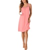 image:imageLYANER Womens Nightgown Sleeveless Sleepwear Scoop Neck Full Slip Lace Chemise NightdressPink