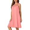 image:imageLYANER Womens Nightgown Sleeveless Sleepwear Scoop Neck Full Slip Lace Chemise NightdressPink