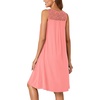 image:imageLYANER Womens Nightgown Sleeveless Sleepwear Scoop Neck Full Slip Lace Chemise NightdressPink