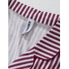 image:imageLYANER Womens Pajama Sets Striped Button Down Pj Set Sleepwear Shirt and Shorts LoungewearRed