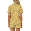image:imageLYANER Womens Pajamas Set Button Down V Neck Short Sleeve Ruffle Pjs Top with Shorts SleepwearLight Yellow