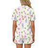 image:imageLYANER Womens Pajamas Set Button Down V Neck Short Sleeve Ruffle Pjs Top with Shorts SleepwearPink Bottle Knot