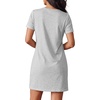 image:imageLYANER Womens Round Neck Short Sleeve Side Slit A Line Casual Mini Night DressDark Spend Gray