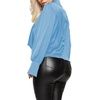 image:imageLYANER Womens Satin Collar Neck Drape Ruched Front Long Sleeve Blouse Shirt TopBlue