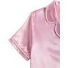 image:imageLYANER Womens Satin Silk Pajamas Short Sleeve Button Shirt amp Shorts Set PJ SleepwearPink
